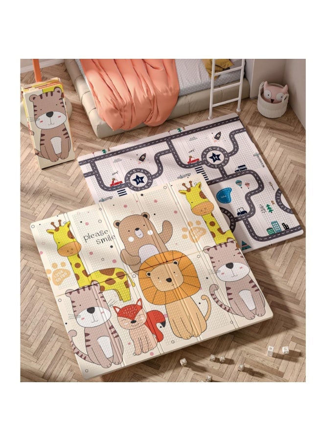 Arabest Baby Play Mat, 200*180*1.5 CM Foldable Play Mat for Baby, Extra Large Non-Toxic Tummy Time and Crawling Mat, Thick Foam Play Mat for Baby, Reversible Portable Baby Floor Mat (Please Smile) - Image 5