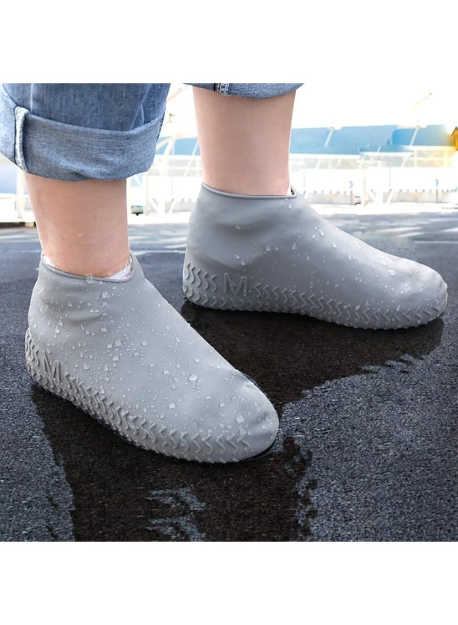 Meetion Waterproof Silicone Shoe Covers, Reusable Shoe Covers for Men Women, Non Slip, Rain Covers for Shoes Grey Large - Image 4