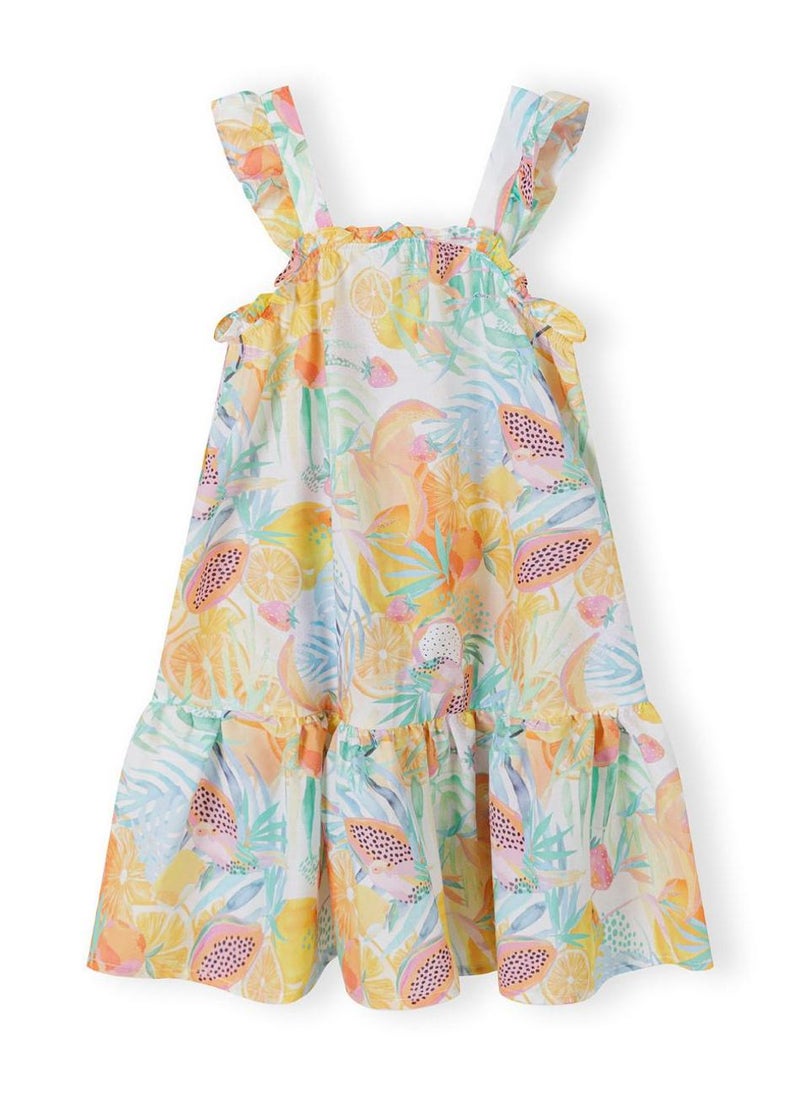 مينوتي فستان بناتي بدون أكمام بكشكشة وتنورة واسعة - Image 2