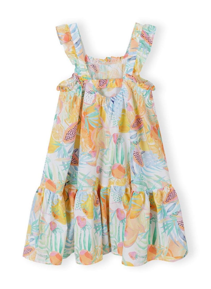 مينوتي فستان بناتي بدون أكمام بكشكشة وتنورة واسعة - Image 3