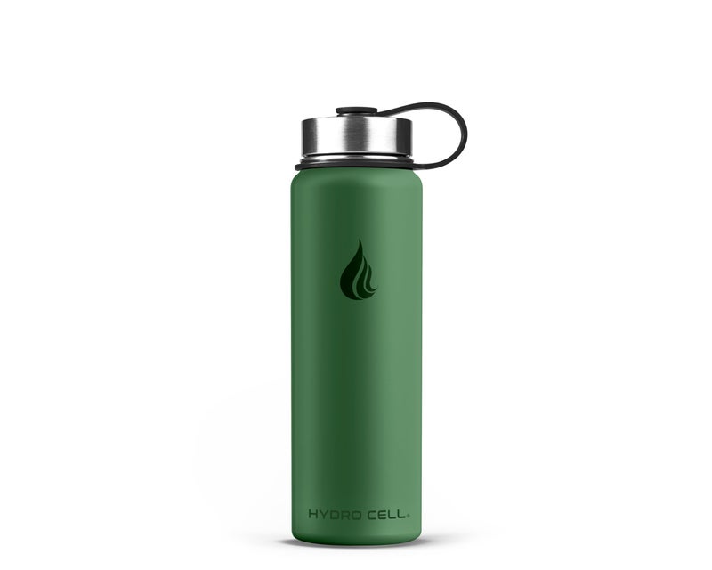 HYDRO CELL Stainless Steel Insulated Water Bottle with Straw - For Cold & Hot Drinks - Metal Vacuum Flask with Screw Cap and Modern Leakproof Sport Thermos for Adults (Forrest 24oz) - Image 3
