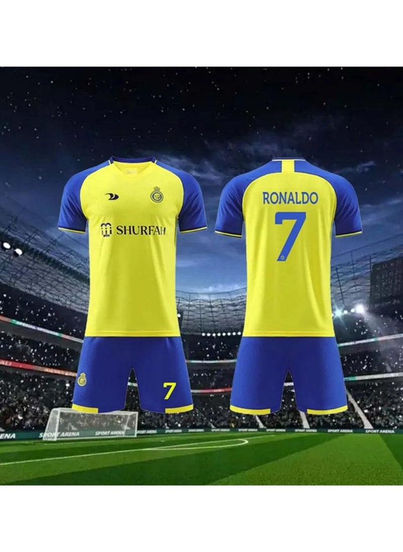 CR7 - AL Nassr Jersey|AL Nassr Football Jersey|AL Nassr Jersey Halfsleeve|AL Nassr Jersey Ronaldo|Football Ronaldo Jersey|AL Nassr Jersey 2023/2024|AL Nassr Jersey Set|AL Nassr Jersey With Shorts - Image 1