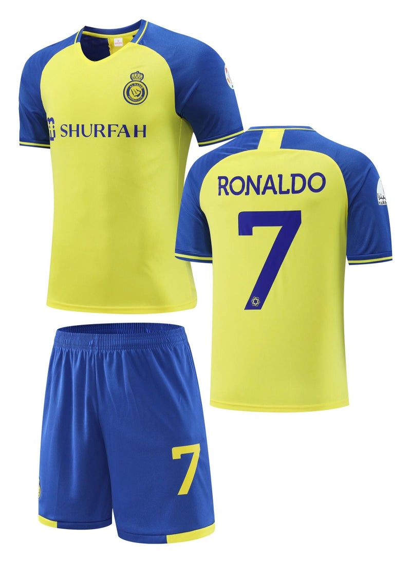 CR7 - AL Nassr Jersey|AL Nassr Football Jersey|AL Nassr Jersey Halfsleeve|AL Nassr Jersey Ronaldo|Football Ronaldo Jersey|AL Nassr Jersey 2023/2024|AL Nassr Jersey Set|AL Nassr Jersey With Shorts - Image 1