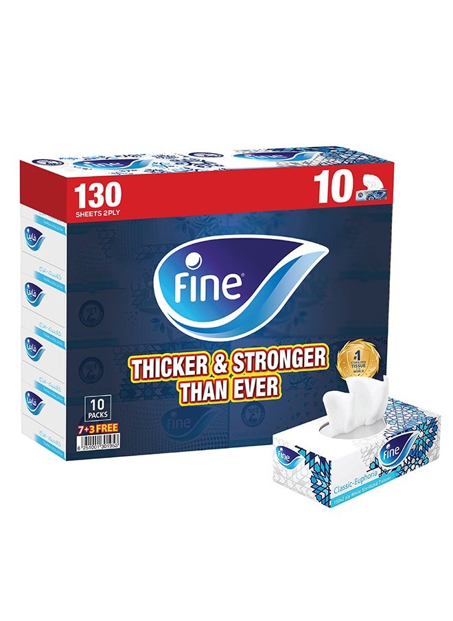 Fine - Facial Tissues 130 Sheets Pack Of 10 - Image 1