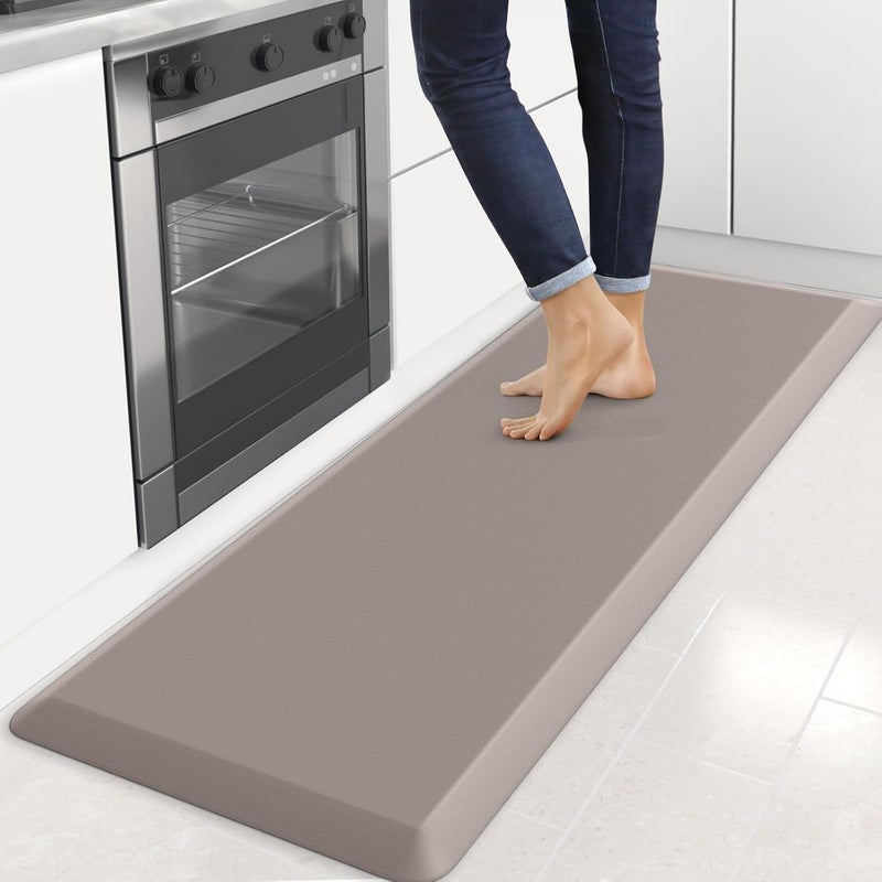 StepRite 4/5 Inch Thick Kitchen Mats for Floor, Kitchen Rug for Standing Desk, Non-Slip, Thicker, Stain & Water Resistant, Comfort Anti Fatigue Floor Mat for Home, Kitchen, Office - Khaki,70 * 24'' - Image 1