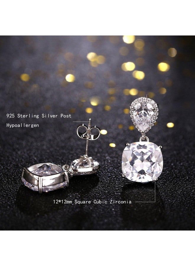 AMYJANE Wedding Jewelry Set For Bridesmaids - Elegant Sterling Silver Teardrop Clear Cubic Zirconia Crystal Rhinestone Cz Necklace Set For Bride Bridal Jewelry For Mother Of Bride - Image 4