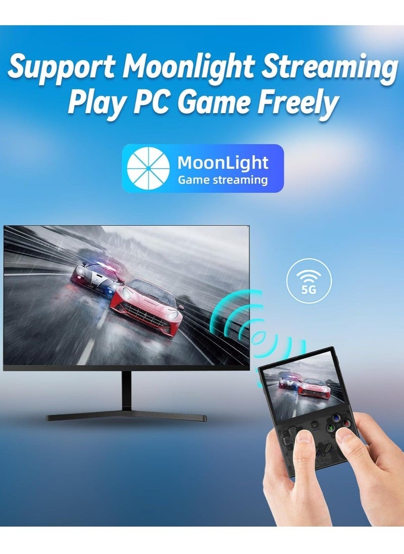 ANBERNIC  RG35XX Plus Linux Handheld Game Console, 3.5'' IPS Screen, Pre-Loaded 10143 Games, 3300mAh Battery, Supports 5G WiFi Bluetooth HDMI and TV Output (64GB + 128GB, Transparent Black)  - Image 4