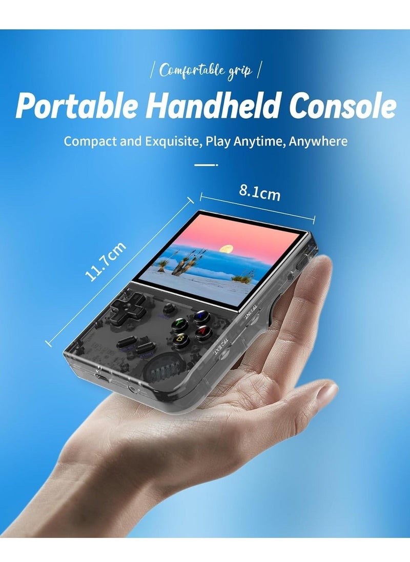 ANBERNIC  RG35XX Plus Linux Handheld Game Console, 3.5'' IPS Screen, Pre-Loaded 10143 Games, 3300mAh Battery, Supports 5G WiFi Bluetooth HDMI and TV Output (64GB + 128GB, Transparent Black)  - Image 5