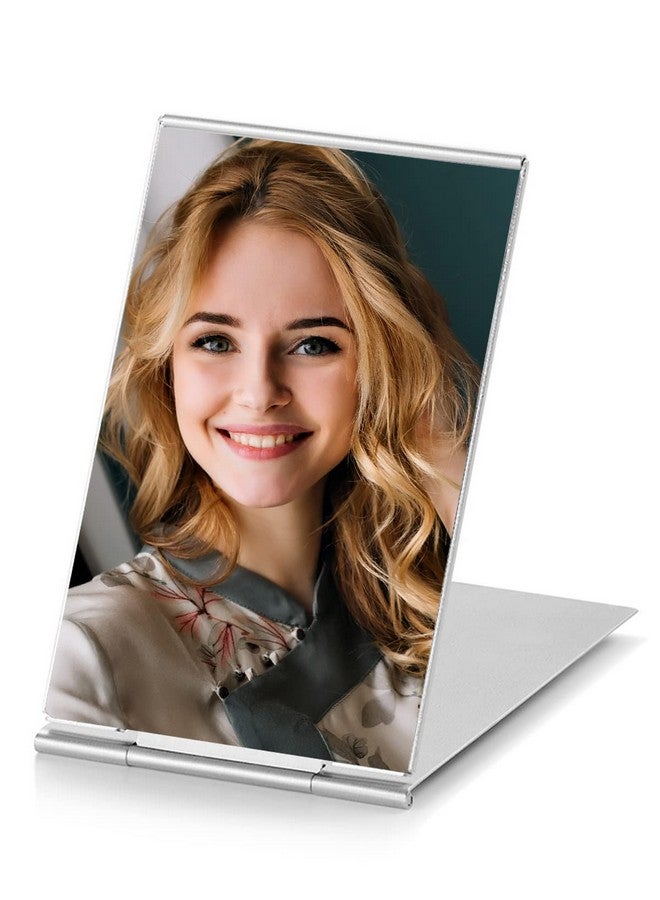 MIRRORNOVA Portable Folding Mirror Ultraslim Durable Makeup Tabletop Mirror For Travel With Aluminum Shell Mini Size 3.3'' - Image 1