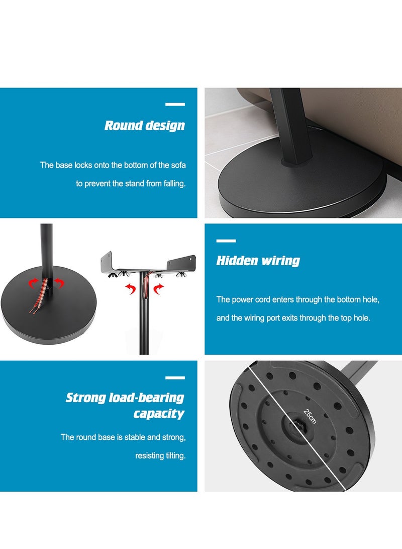 FlashHawk Speaker Stands Pair - Adjustable Height Speaker Stands for Satellite & Bookshelf Speakers up to 22lbs - Suitable For 4-8 inch Speakers - Image 3