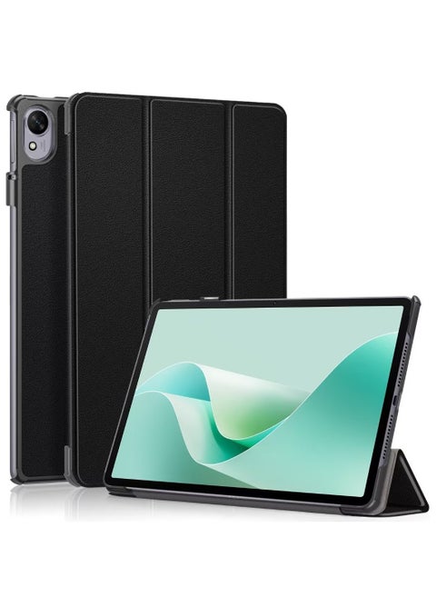حافظة متوافقة مع جهاز Huawei MatePad 11.5S 2024 مقاس 11.5 بوصة، حافظة ذكية ثلاثية الطي، حافظة جلدية PU رفيعة بزوايا مشاهدة متعددة وغطاء كلاسيكي مع خاصية الإيقاظ التلقائي والنوم باللون الأسود