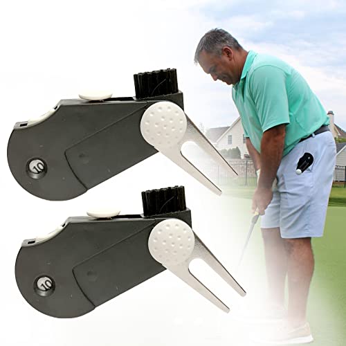 asdmm 2 Pack Golf Multitool - Stroke Counter, Ball Marker, Divot Repair Tool, Brush, Belt Clip 5 in 1 Accessories Sets - Image 1