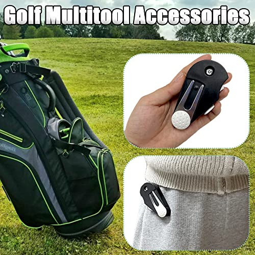 asdmm 2 Pack Golf Multitool - Stroke Counter, Ball Marker, Divot Repair Tool, Brush, Belt Clip 5 in 1 Accessories Sets - Image 4