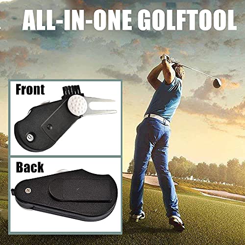 asdmm 2 Pack Golf Multitool - Stroke Counter, Ball Marker, Divot Repair Tool, Brush, Belt Clip 5 in 1 Accessories Sets - Image 5