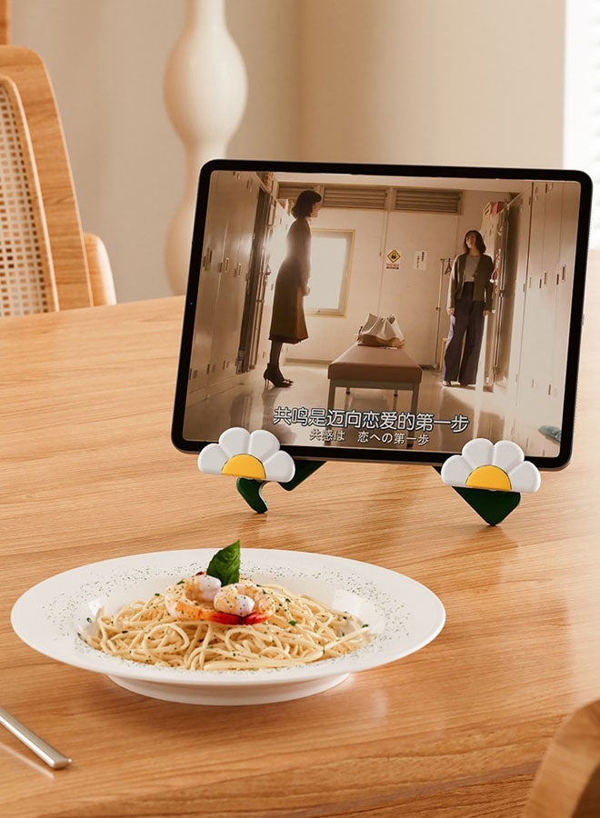 Hanayo Book Stand Unique Book Display Stand Plastic Foldable Book Holder for Display and Reading Portable Tablets Holder for Home and Office Books Art Books Tablets(Green/White) - Image 5