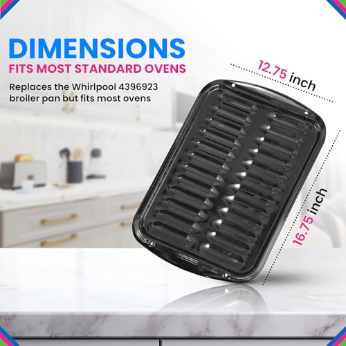 Bagean Broiler Pan for Oven Nonstick Porcelain Coated - 16.75” x 12.75” Whirlpool 4396923 Replacement Broiling Pan for Oven With Rack for High-Temperatures - Oven Broiler Pan Heats Evenly and Drains Fat - Image 5