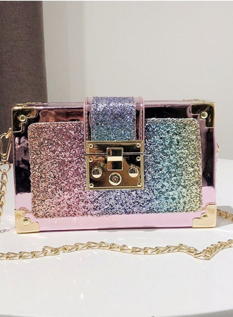 Colorful Vintage Sparkle Mini Square Crossbody Small Bags - Compact and Stylish - Image 1