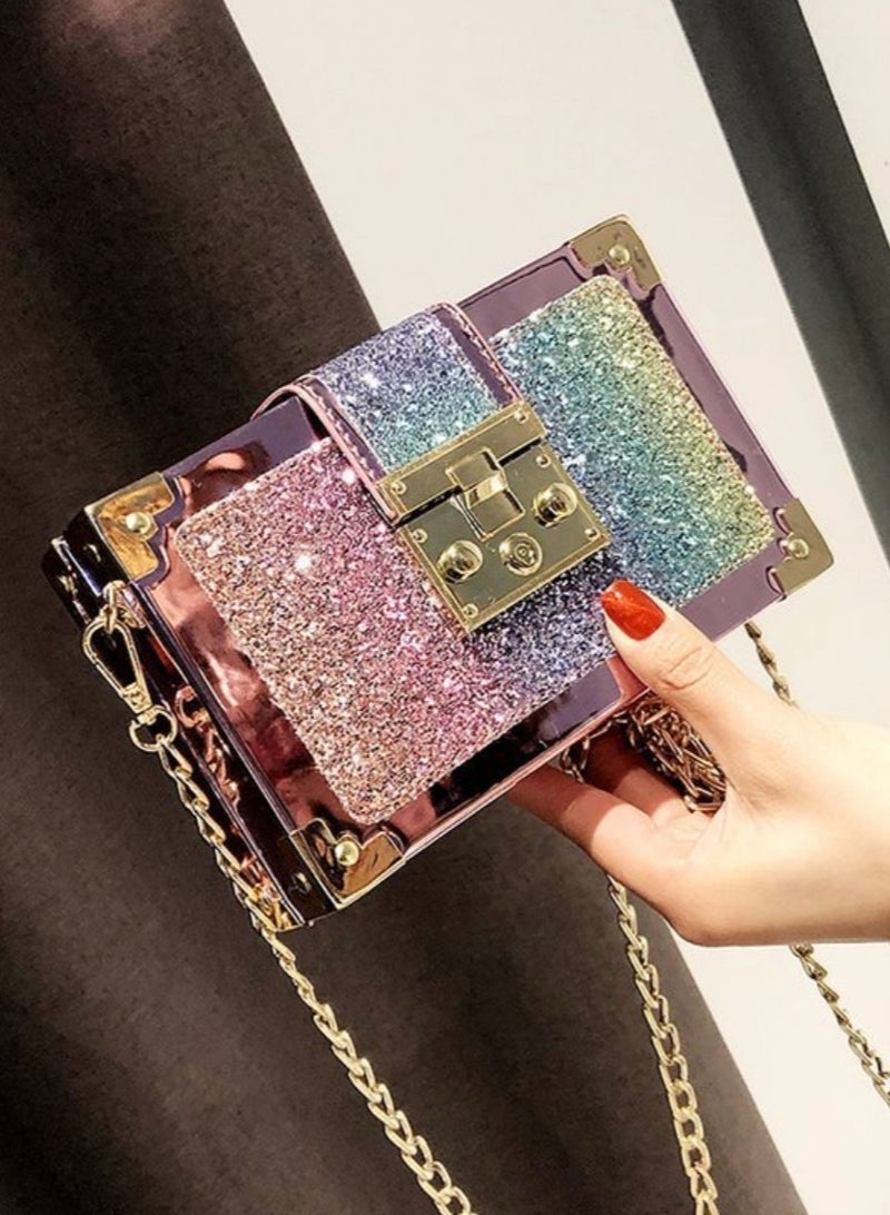 Colorful Vintage Sparkle Mini Square Crossbody Small Bags - Compact and Stylish - Image 2