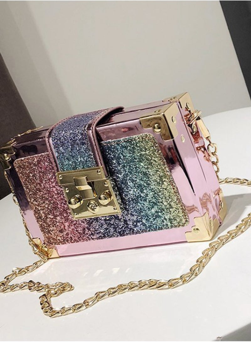 Colorful Vintage Sparkle Mini Square Crossbody Small Bags - Compact and Stylish - Image 4