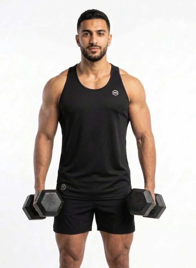 Prima Ace Black Men's Tank Top Workout Lightweight Gym Dry Fit Black for Men | Best Price UAE
