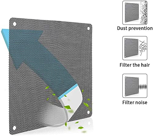 HASTHIP® 5pcs 12cm PC Fan Dust Filter Black Square PC Computer Mesh Dustproof Case Cover Fan PC Dust Filter Cooler with 20 Screws (12cm) - Image 5