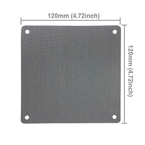 HASTHIP® 5pcs 12cm PC Fan Dust Filter Black Square PC Computer Mesh Dustproof Case Cover Fan PC Dust Filter Cooler with 20 Screws (12cm) - Image 2
