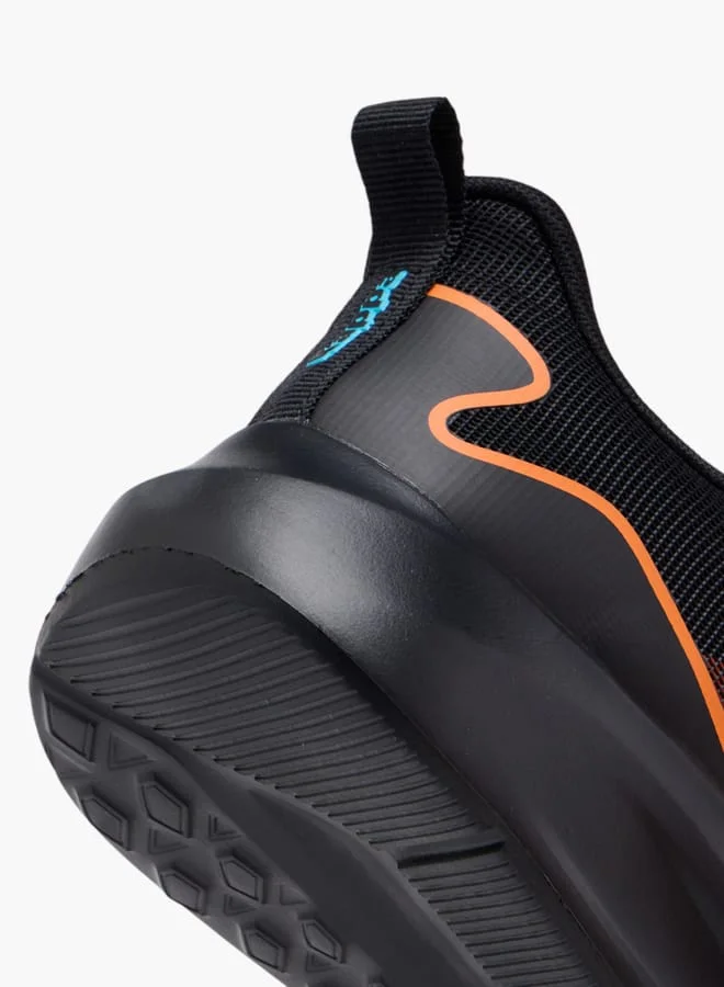 Kappa Boys' Logo Print Sports Shoes with Hook and Loop Closure
