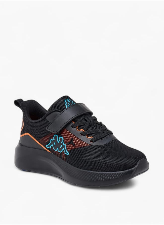 Kappa Boys' Logo Print Sports Shoes with Hook and Loop Closure  - Image 2