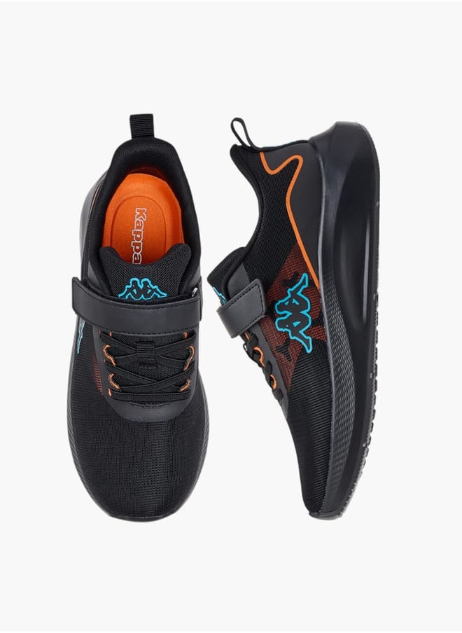 Kappa Boys' Logo Print Sports Shoes with Hook and Loop Closure  - Image 1