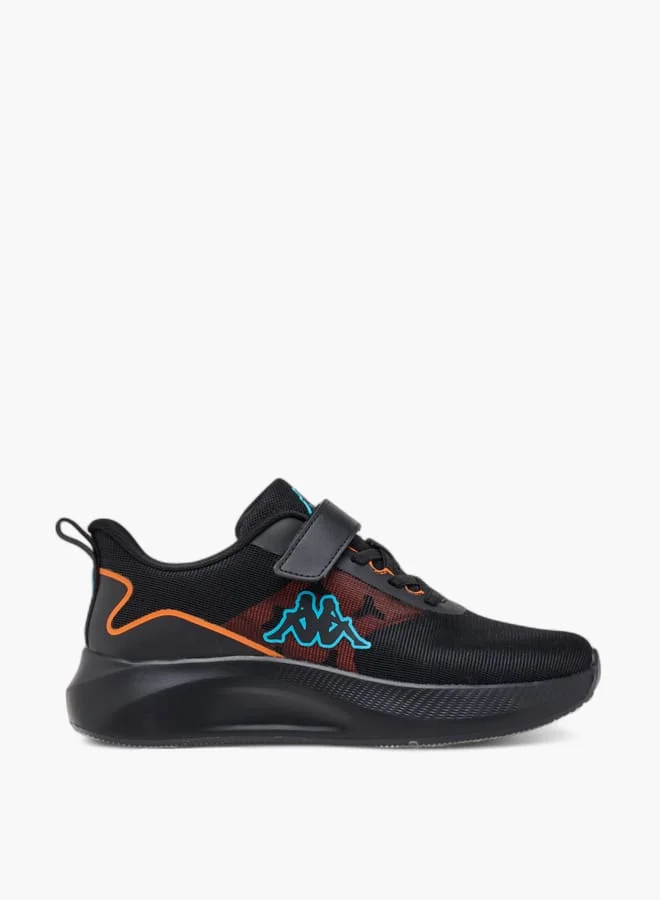 Kappa Boys' Logo Print Sports Shoes with Hook and Loop Closure