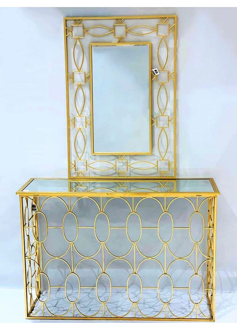 Generic Metal Dressing Table Glass Top with Mirror 120cm.  - Image 1