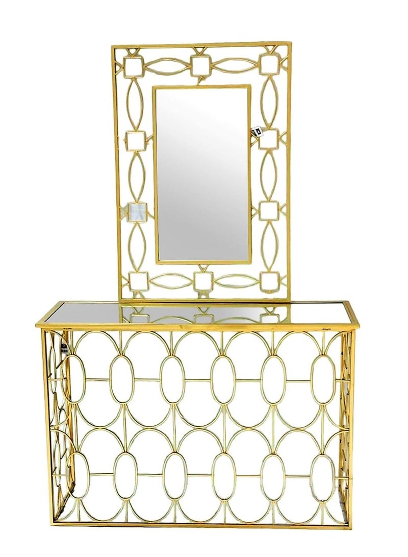 Generic Metal Dressing Table Glass Top with Mirror 120cm.  - Image 3