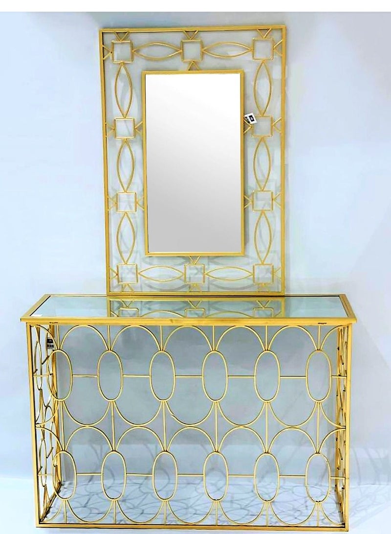 Generic Metal Dressing Table Glass Top with Mirror 120cm.  - Image 2