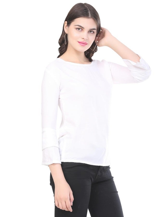Sniffy Regular Rayon Girls top for Summer seesion (TOP-606-WHITE-13-14Y) - Image 3
