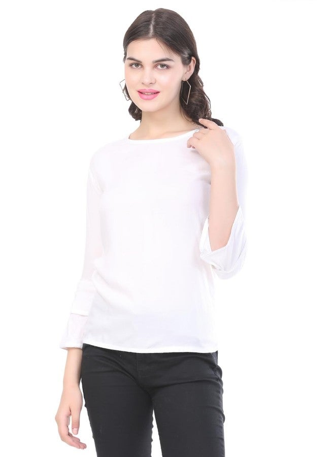 Sniffy Regular Rayon Girls top for Summer seesion (TOP-606-WHITE-13-14Y) - Image 1