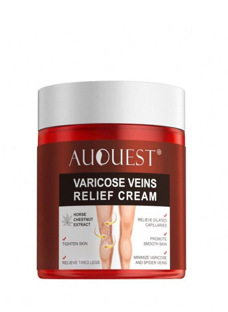 AuQuest Varicose Veins Cream Relief Phlebitis Angiitis 100% Natural Ingredients Added Horse Chestnut Extracts Eliminate the Appearance of Varicose Veins - Vein Inflammation Treatment For Men & Women 80g - Image 2