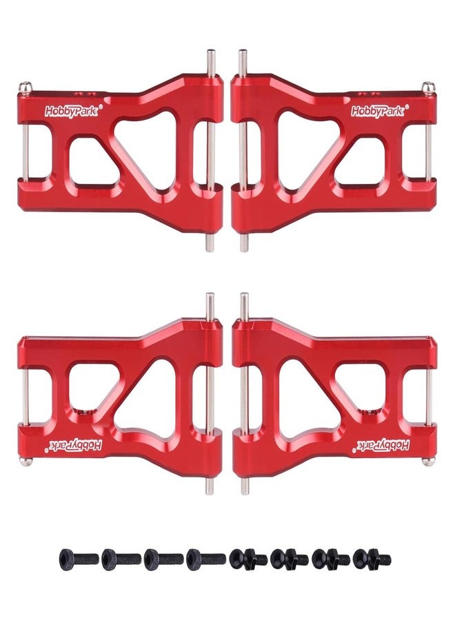 Hobbypark Aluminum Suspension Arms Set (Front and Rear) for Traxxas 1/18 LaTrax Teton Upgrades Desert Prerunner, Replace Parts 7630 (4-Pack) (Red) - Image 1