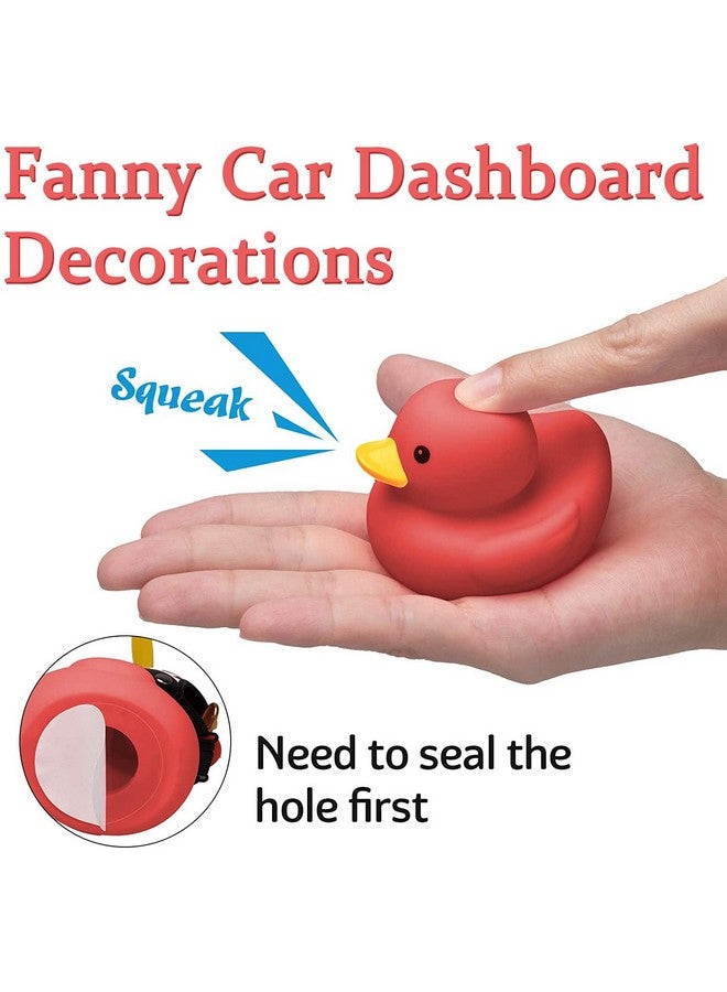 wonuu Rubber Duck Car Decoration Ornaments Duck Car Dashboard Decorations Cool Glasses Duck with Propeller Helmet (R-Beatle-Red) - Image 3