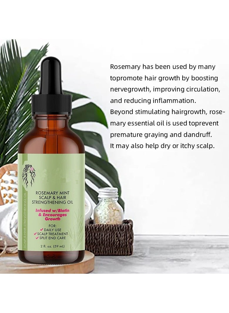 DubaiGallery - Rosemary Hair Growth Essential Oil Anti Hair Loss Fast Regrowth Essence Aromatherapy Repair Damaged Frizzy Thinning Scalp Hair-restorer Dense Hair Growth Serum（30ml） - Image 1
