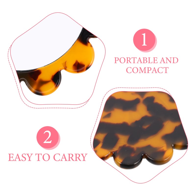 Portable Sunflower Mirror Retro Acetate Sheet Makeup Mirror Small Round Handheld Mirror Cute Mini Travel Compact Mirror for Girls - Image 3