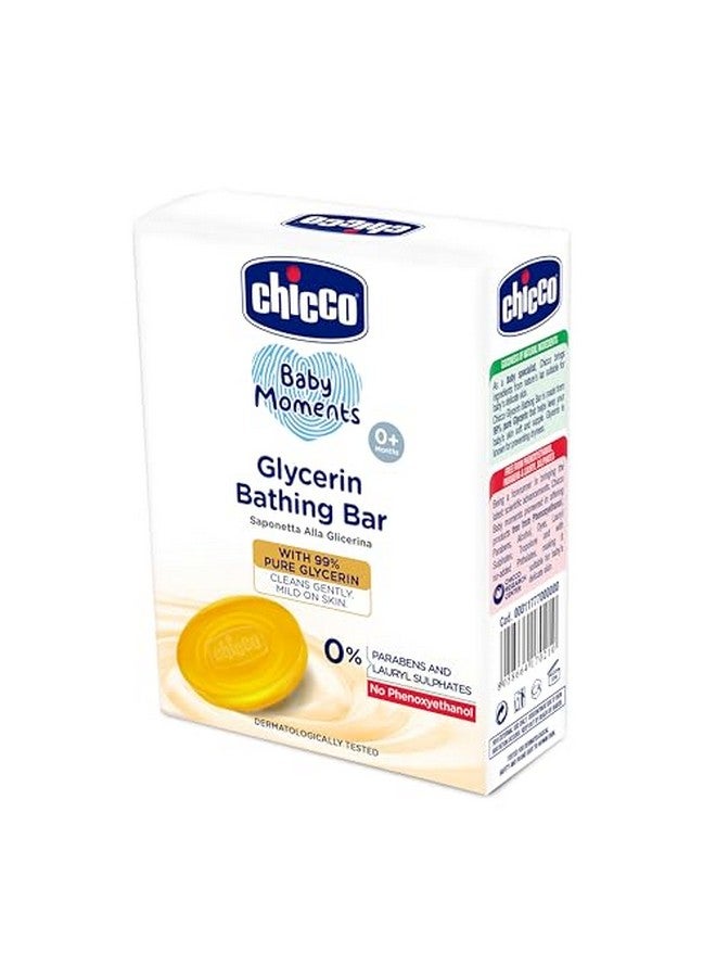 Chicco Baby Moments Glycerin Bathing Bar With 99% Pure Glycerin, 100G| Mild Formula For Gentle Cleansing|No Added Colours|Parabens & Phenoxyethanol Free|Dermatologically Tested|Pure Soap For Babies & Kids  - Image 4