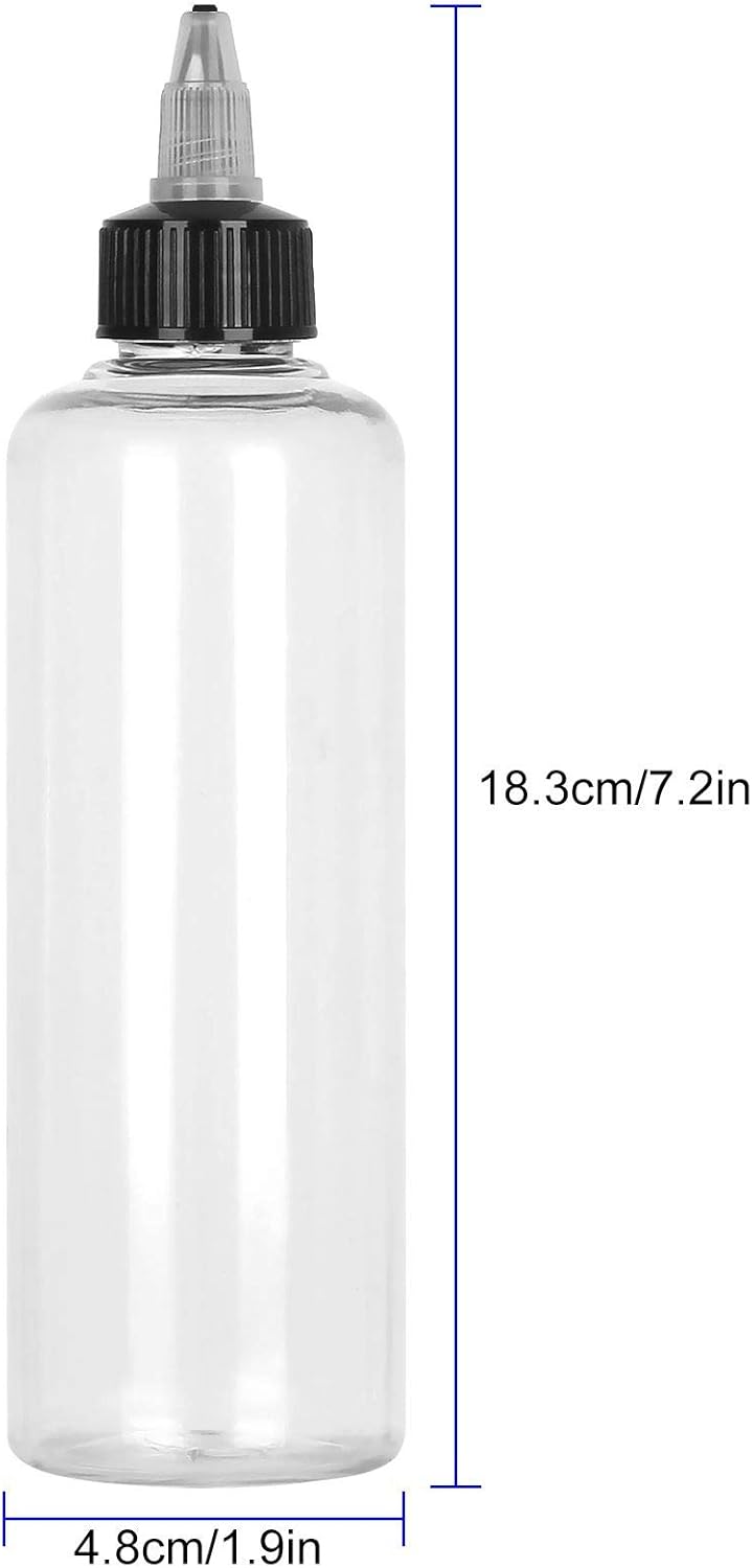 SENENQU 32PCS Round LDPE Plastic Squeeze Bottles Natural Boston Round Bottles Dispensing Bottles with Twist Top Cap for Crafts Art Glue and More4oz Clear - Image 2