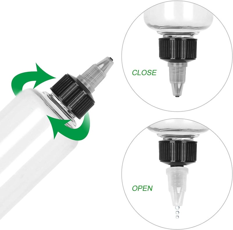 SENENQU 32PCS Round LDPE Plastic Squeeze Bottles Natural Boston Round Bottles Dispensing Bottles with Twist Top Cap for Crafts Art Glue and More4oz Clear - Image 4