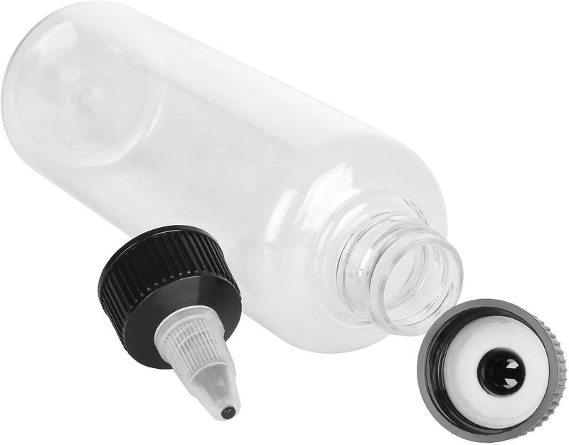 SENENQU 32PCS Round LDPE Plastic Squeeze Bottles Natural Boston Round Bottles Dispensing Bottles with Twist Top Cap for Crafts Art Glue and More4oz Clear - Image 3