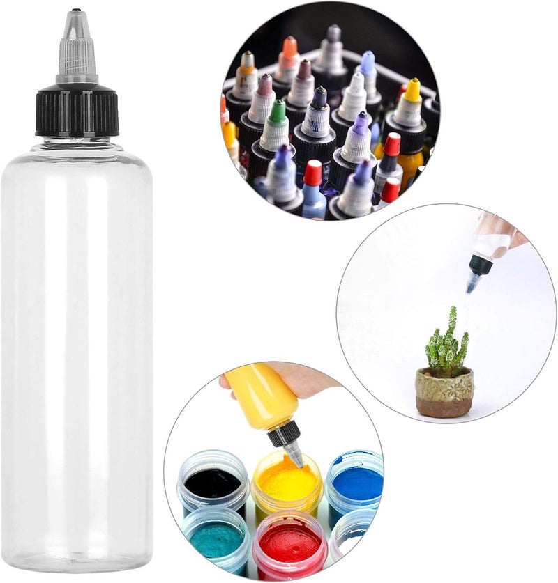 SENENQU 32PCS Round LDPE Plastic Squeeze Bottles Natural Boston Round Bottles Dispensing Bottles with Twist Top Cap for Crafts Art Glue and More4oz Clear - Image 5