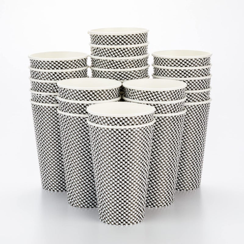 Restaurantware Restaurantware 16 Ounce Disposable Coffee Cups 500 Spiral Wall Hot Cups For Coffee  Lids Sold Separately Rolled Rim Paper Insulated Coffee Cups Houndstooth Print For Coffee Tea And More 