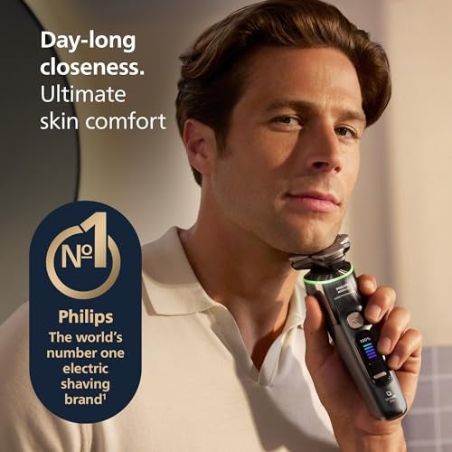 Norelco Philips Norelco Shaver i9000 Prestige Ultra, Wet & Dry Electric Shaver, Dark Slate, SenseIQ Pro Technology, Triple Lift & Cut System, 360 Rotating NanoTech Precision Blades, Quick Clean Pod, XP9402/86 - Image 2