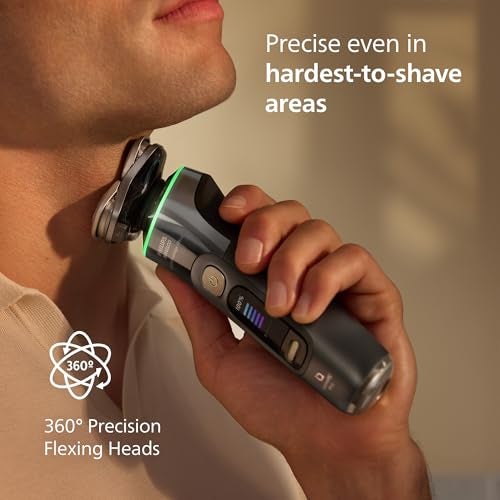 Norelco Philips Norelco Shaver i9000 Prestige Ultra, Wet & Dry Electric Shaver, Dark Slate, SenseIQ Pro Technology, Triple Lift & Cut System, 360 Rotating NanoTech Precision Blades, Quick Clean Pod, XP9402/86 - Image 4