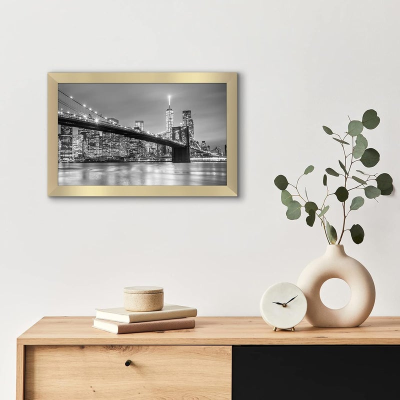Americanflat 8.5x14 Picture Frame in Gold - Engineered Wood with Shatter Resistant Glass - Horizontal and Vertical Formats for Wall - Image 4