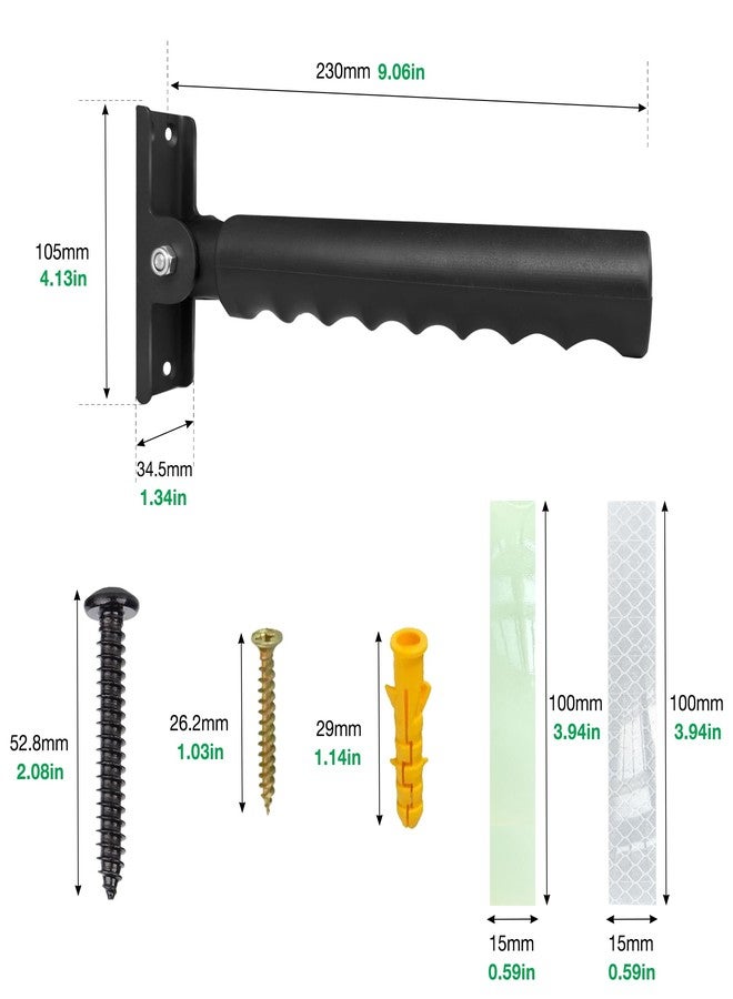 Vizava Safety Extended Doorway Flip Assist Handle Grip for Elderly with Reflective & Luminous Stickers Non-Slip Flip Up Grab Bars for Walll/Stairs/Doorframe Folding Doorway Assist Handle for Seniors - Image 3